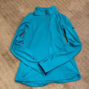 Lightly worn, half zip, turquoise Nike running top